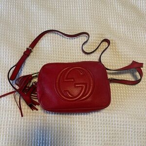 Gucci Disco Red Pebble Crossbody